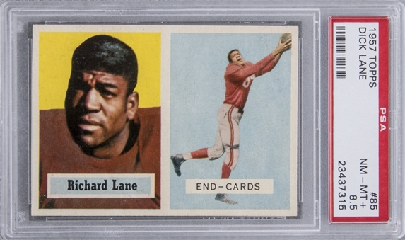 1957 Topps #85 Dick Lane Rookie Card – PSA NM-MT+ 8.5